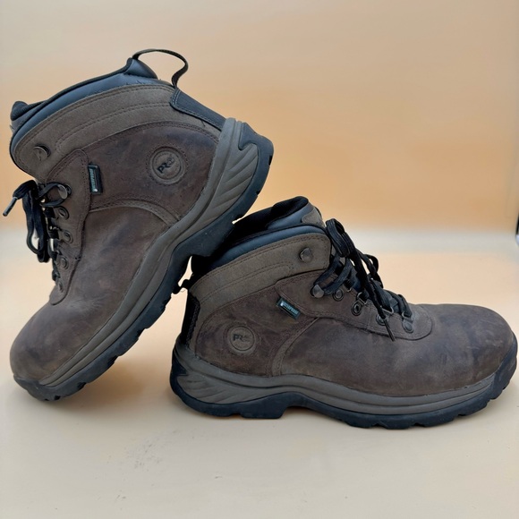 Timberland Pro Flume Mid Waterproof Mens Size 11 M A1Q8V Steel Toe Boots Brown - Picture 2 of 10